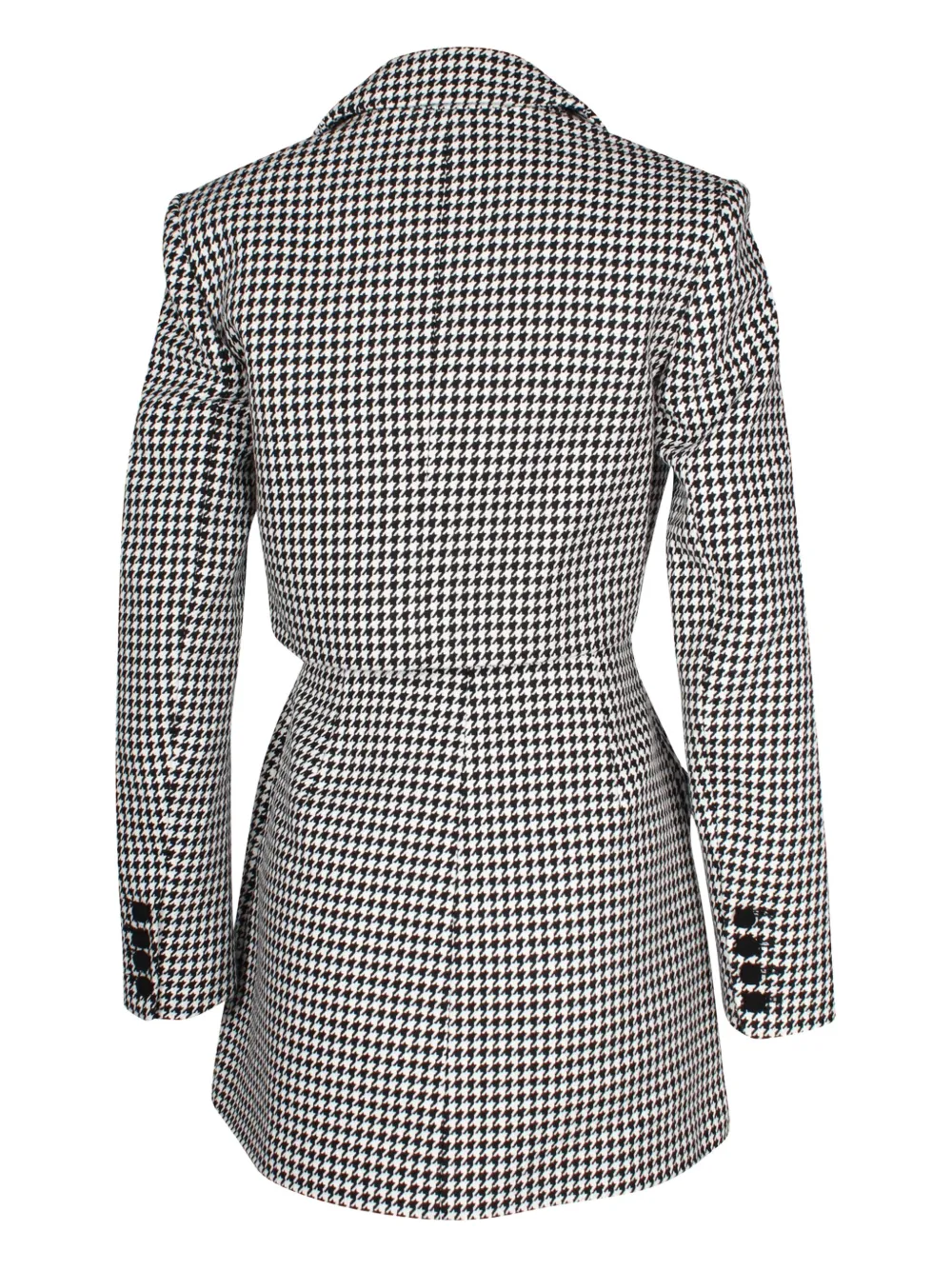Self-Portrait 2022 houndstooth double-breasted dress - Zwart