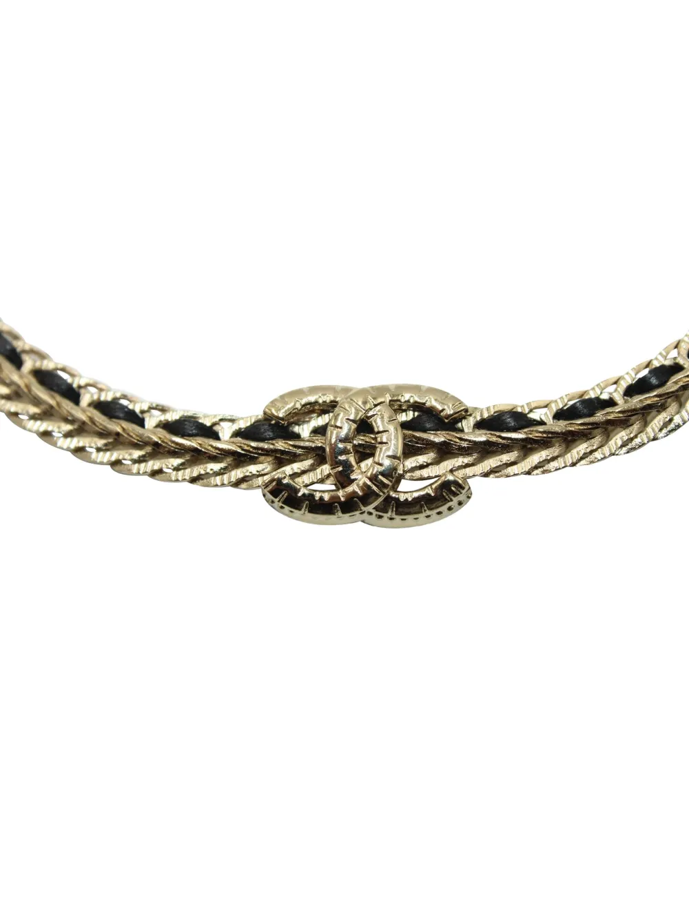 Pre-owned Chanel Interlocking Cc Belt In Gold