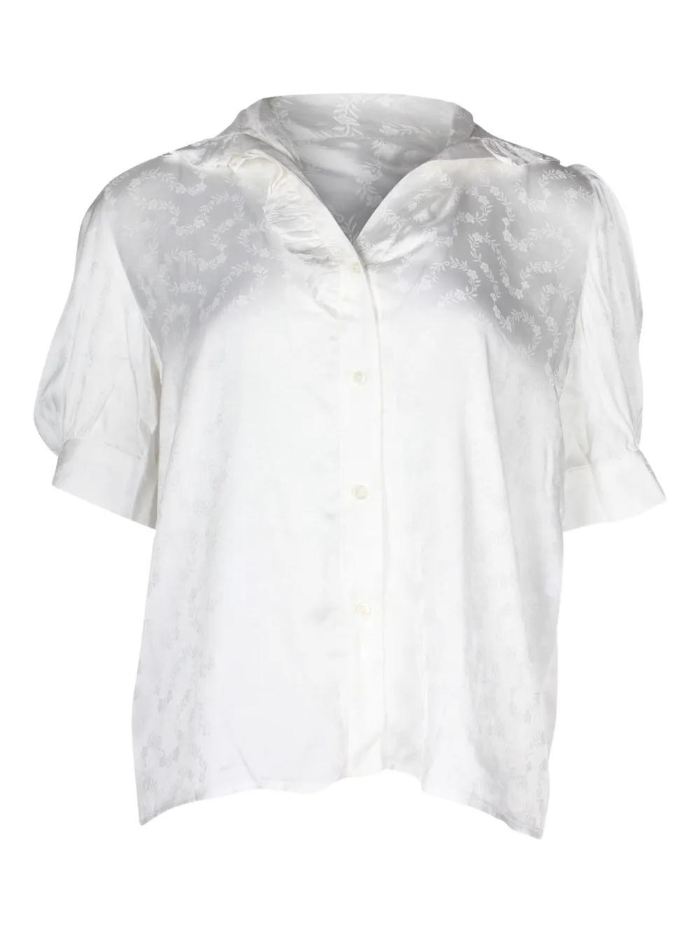 Pre-owned Sandro Puffed-sleeve Blouse In White