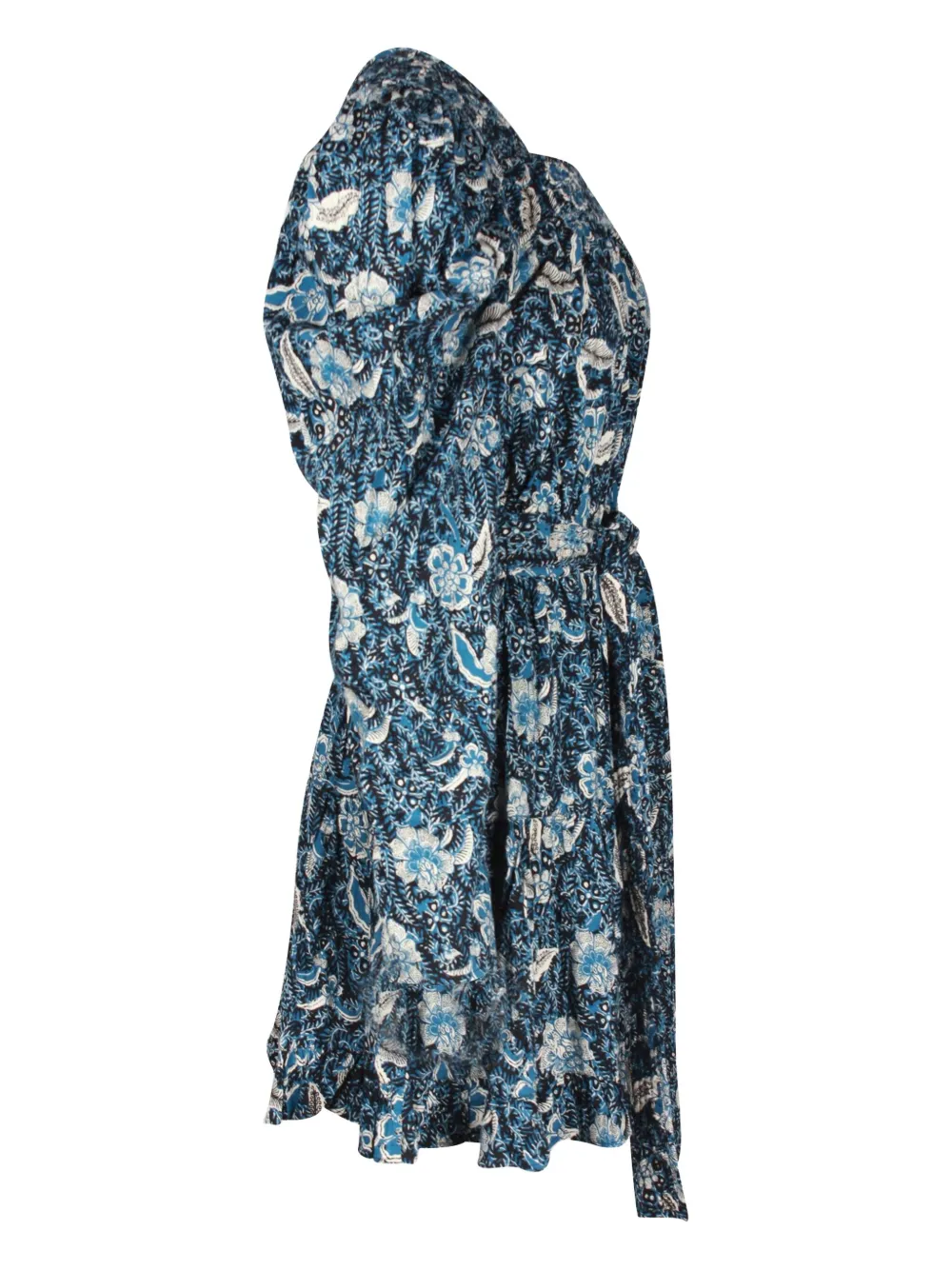Ulla Johnson Nailah floral-print puff-sleeve mini dress - Blauw