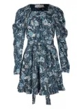 Ulla Johnson Nailah floral-print puff-sleeve mini dress - Blue