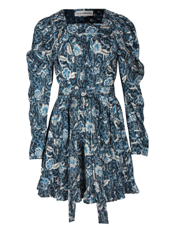 blue ulla johnson dress Freesia Gown - Slate Light Blue Open Back Silk Dress