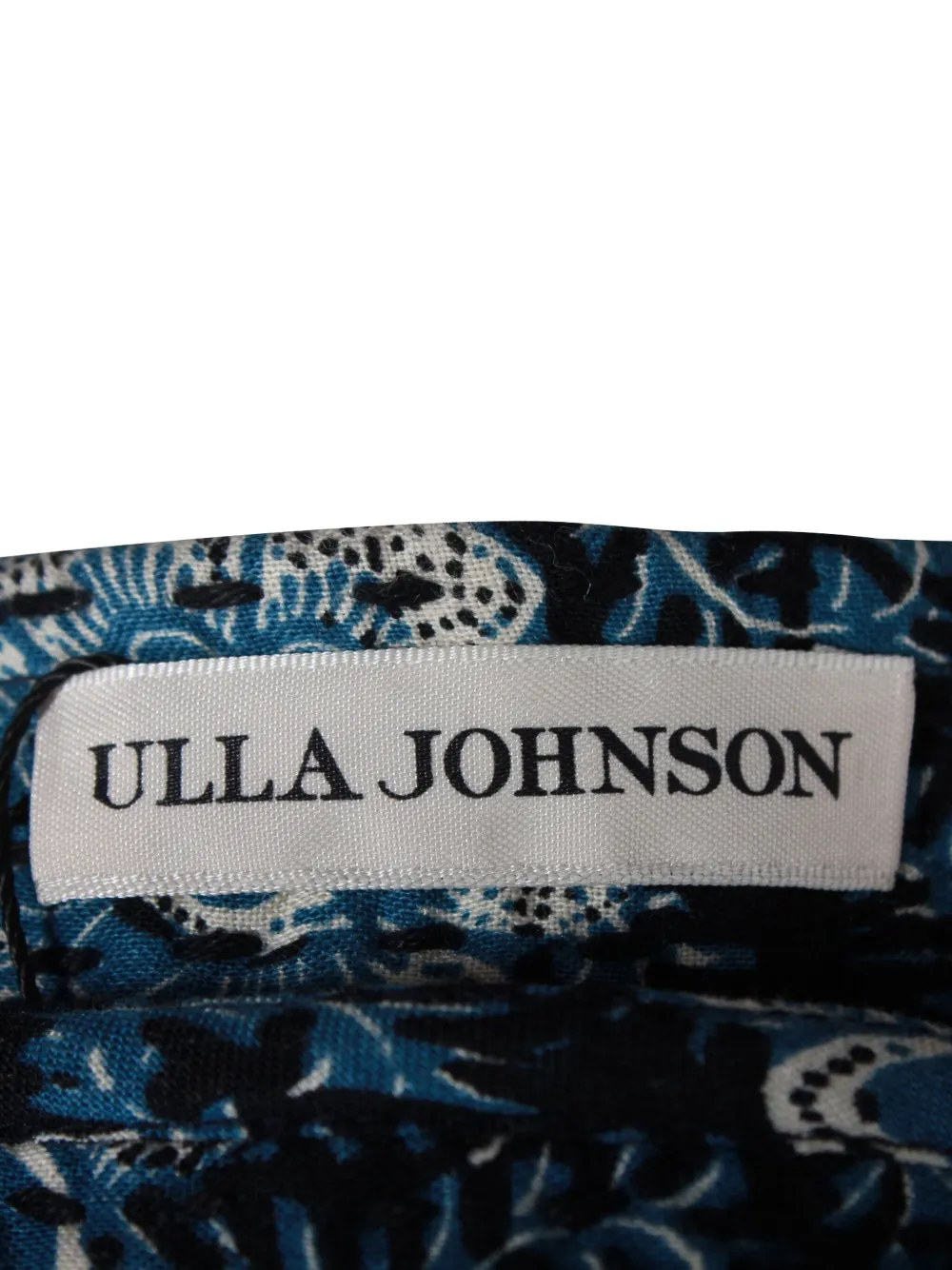 Pre-owned Ulla Johnson Nailah Floral-print Puff-sleeve Mini Dress In Blue