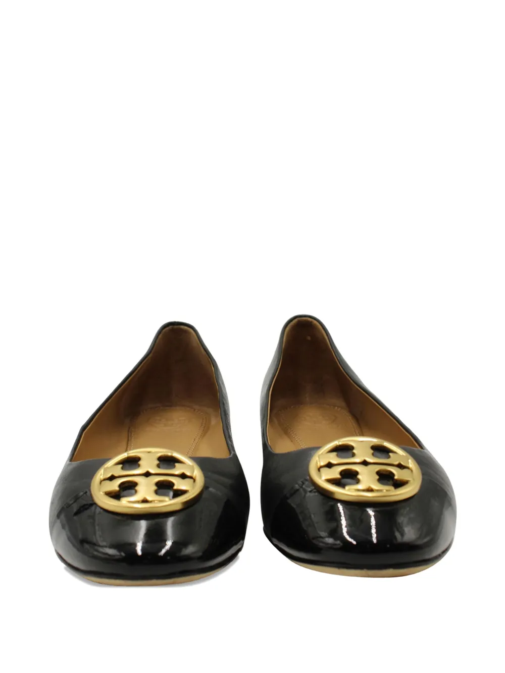Tory Burch logo-detail ballet flats - Zwart