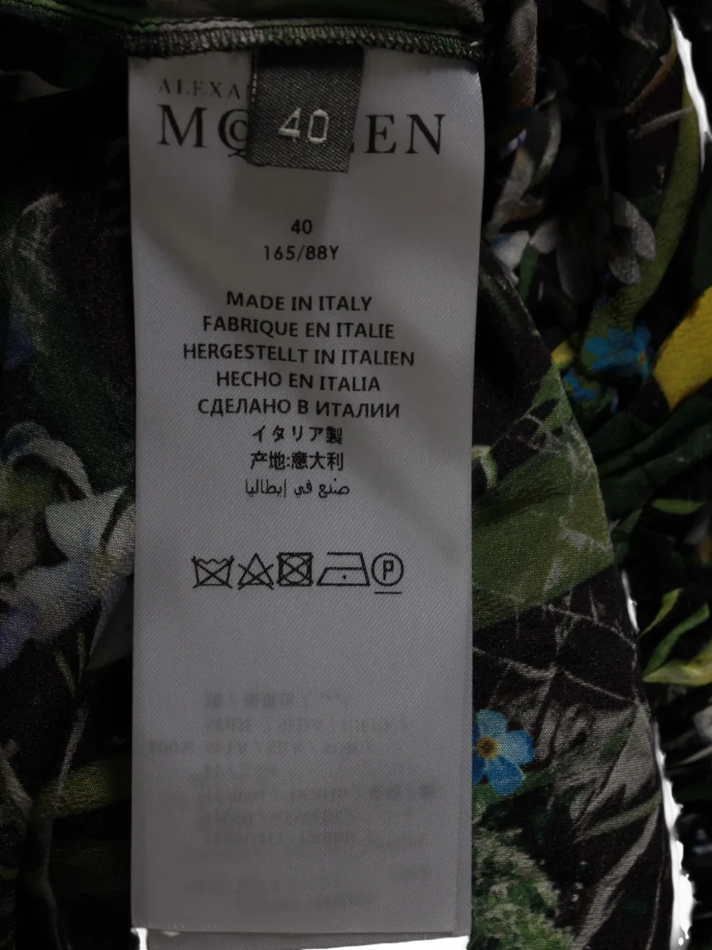 Pre-owned Alexander Mcqueen Floral-print Off-shoulder Top In Green
