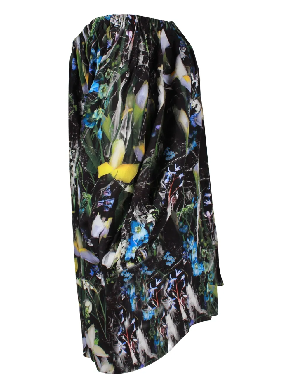 Pre-owned Alexander Mcqueen Floral-print Off-shoulder Top In Green