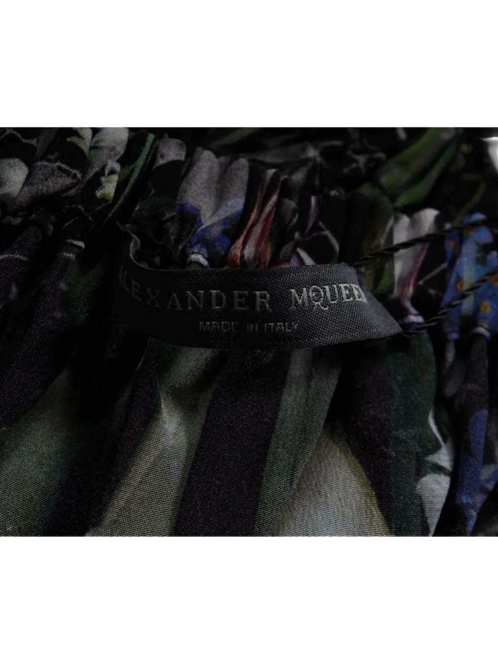 Pre-owned Alexander Mcqueen Floral-print Off-shoulder Top In Green
