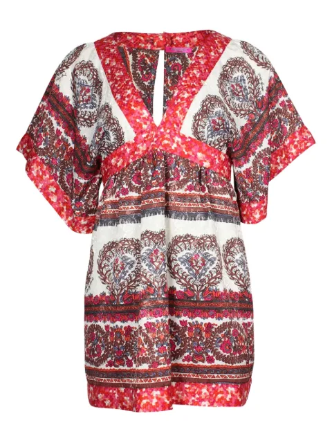 Anna Sui Vintage فستان ميني بطبعة