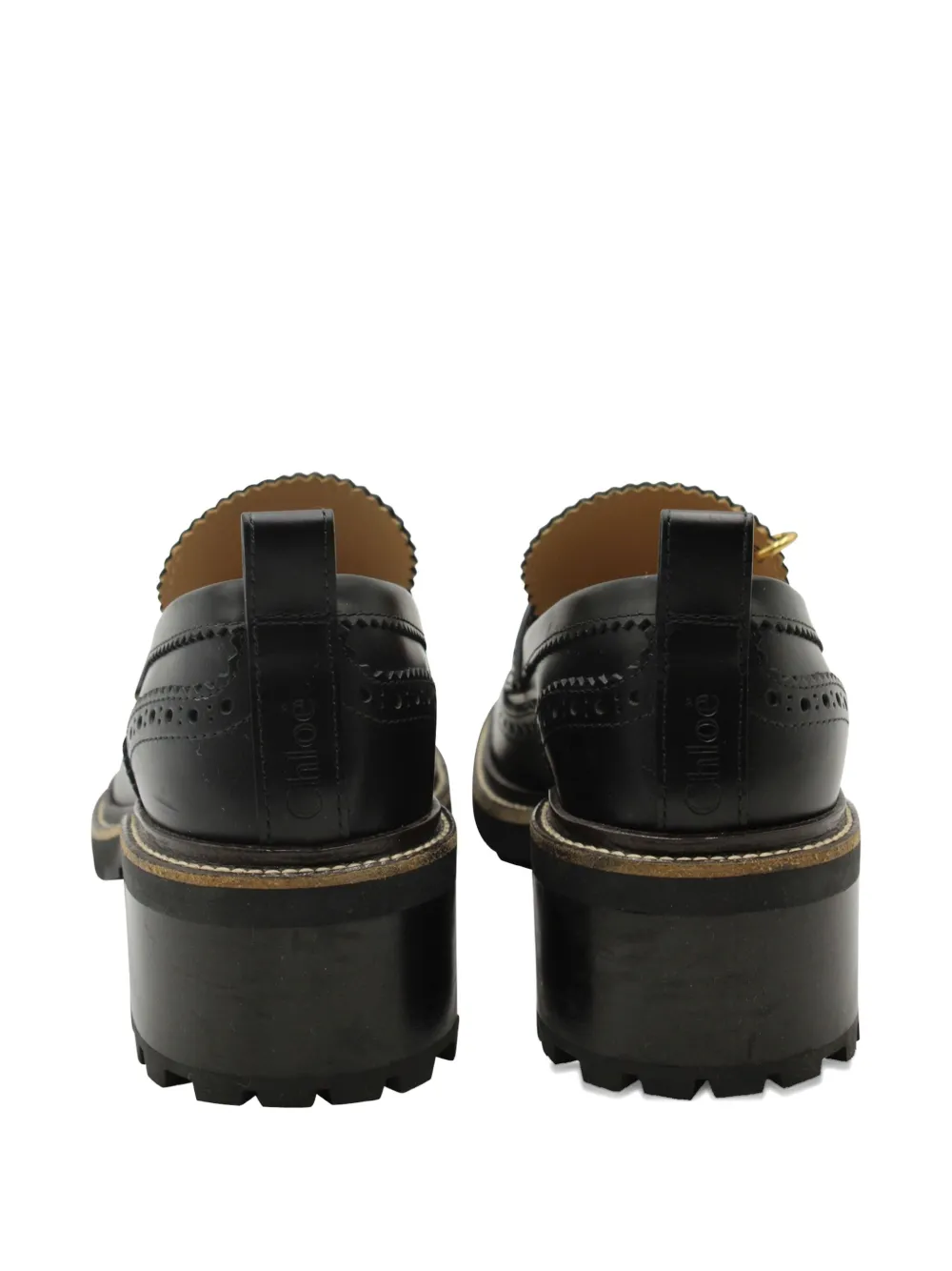 Pre-owned Chloé Vintage Franne Penny Loafers In Black
