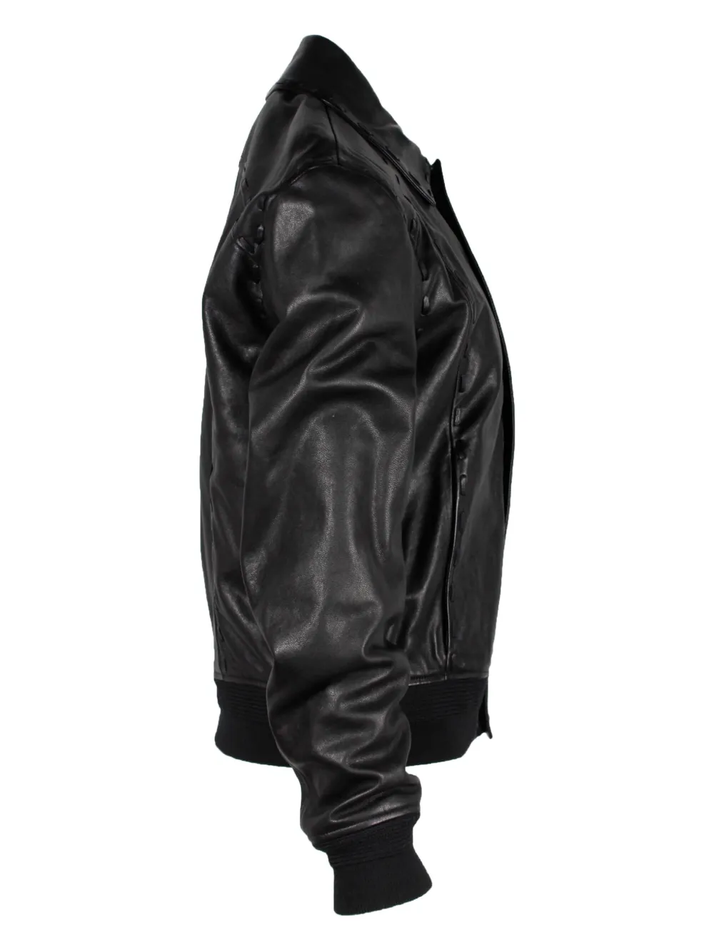 Pre-owned Saint Laurent Moto Leather Jacket In Black