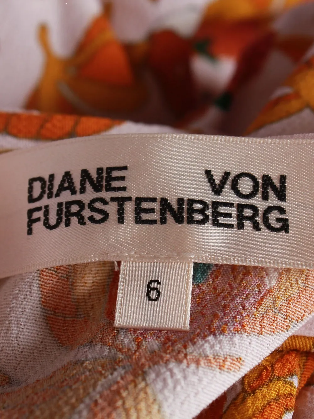 Pre-owned Diane Von Furstenberg Floral-print Puff-sleeve Midi Dress In Orange