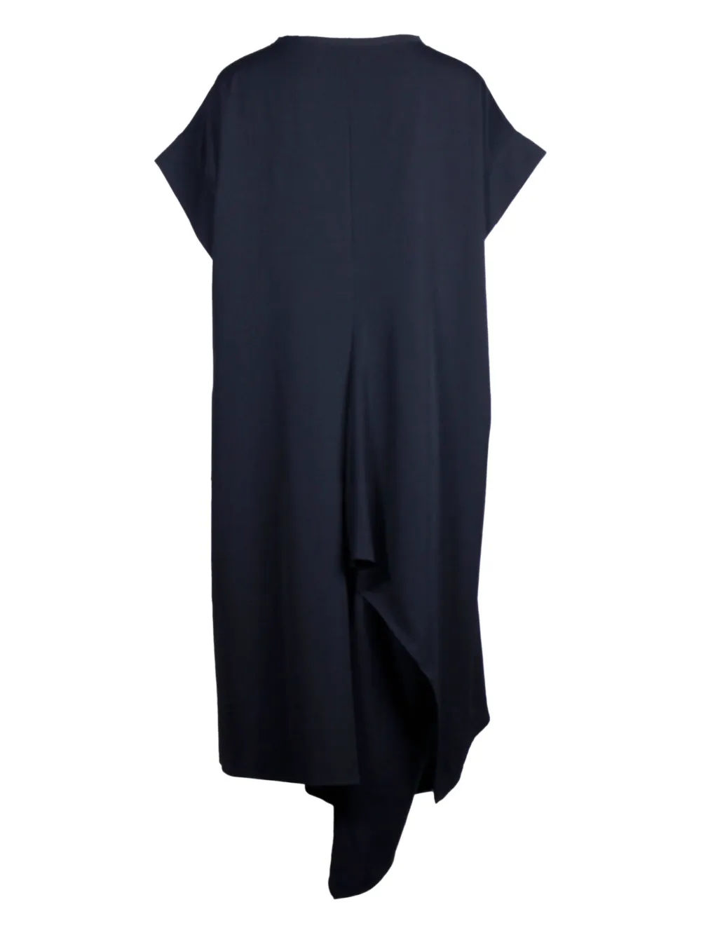Pre-owned Yohji Yamamoto Asymmetric Midi Dress In Black