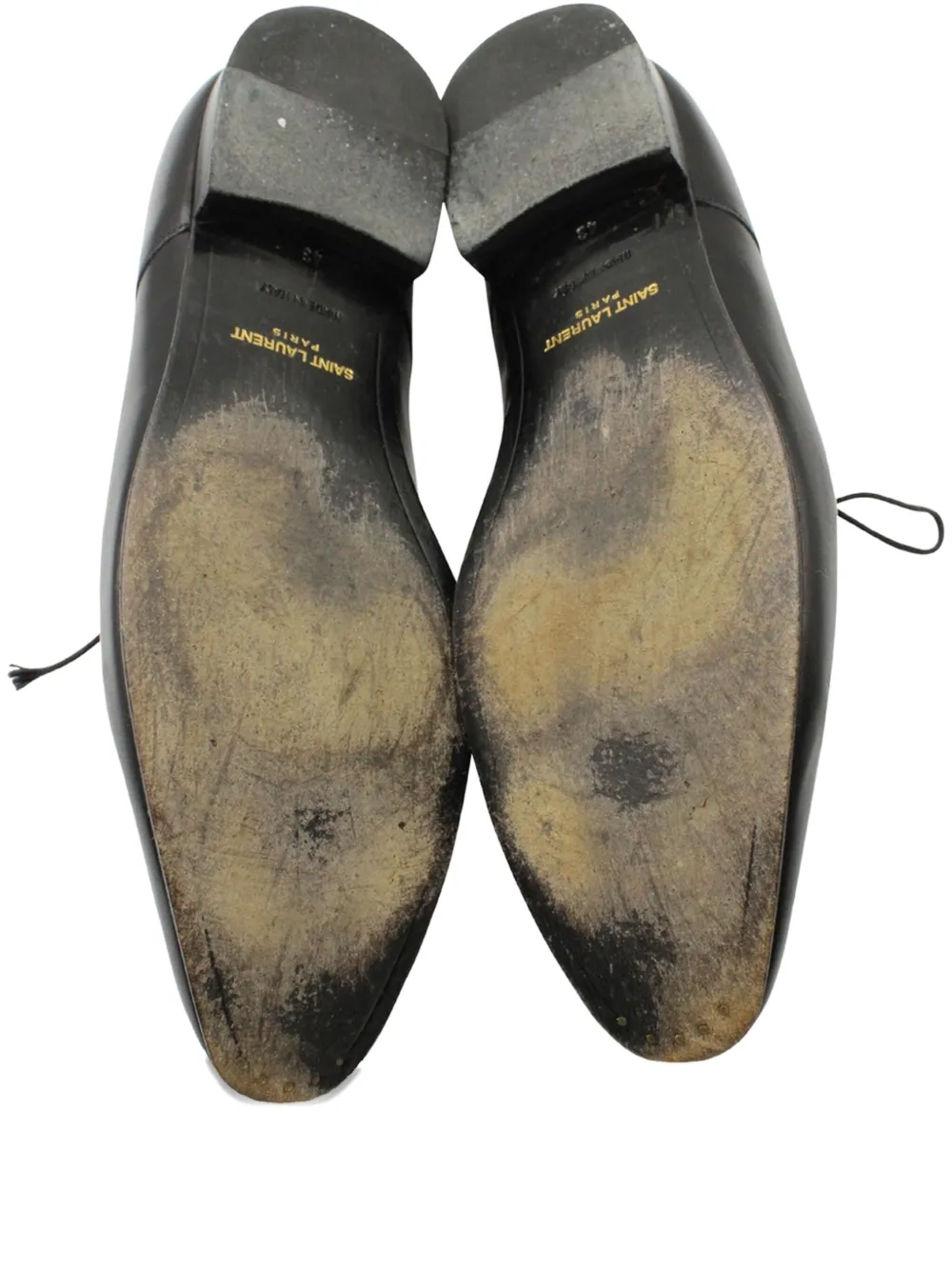 Pre-owned Saint Laurent Laeather Oxford Shoes In Black