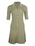 Maje ribbed buttoned dress - Green