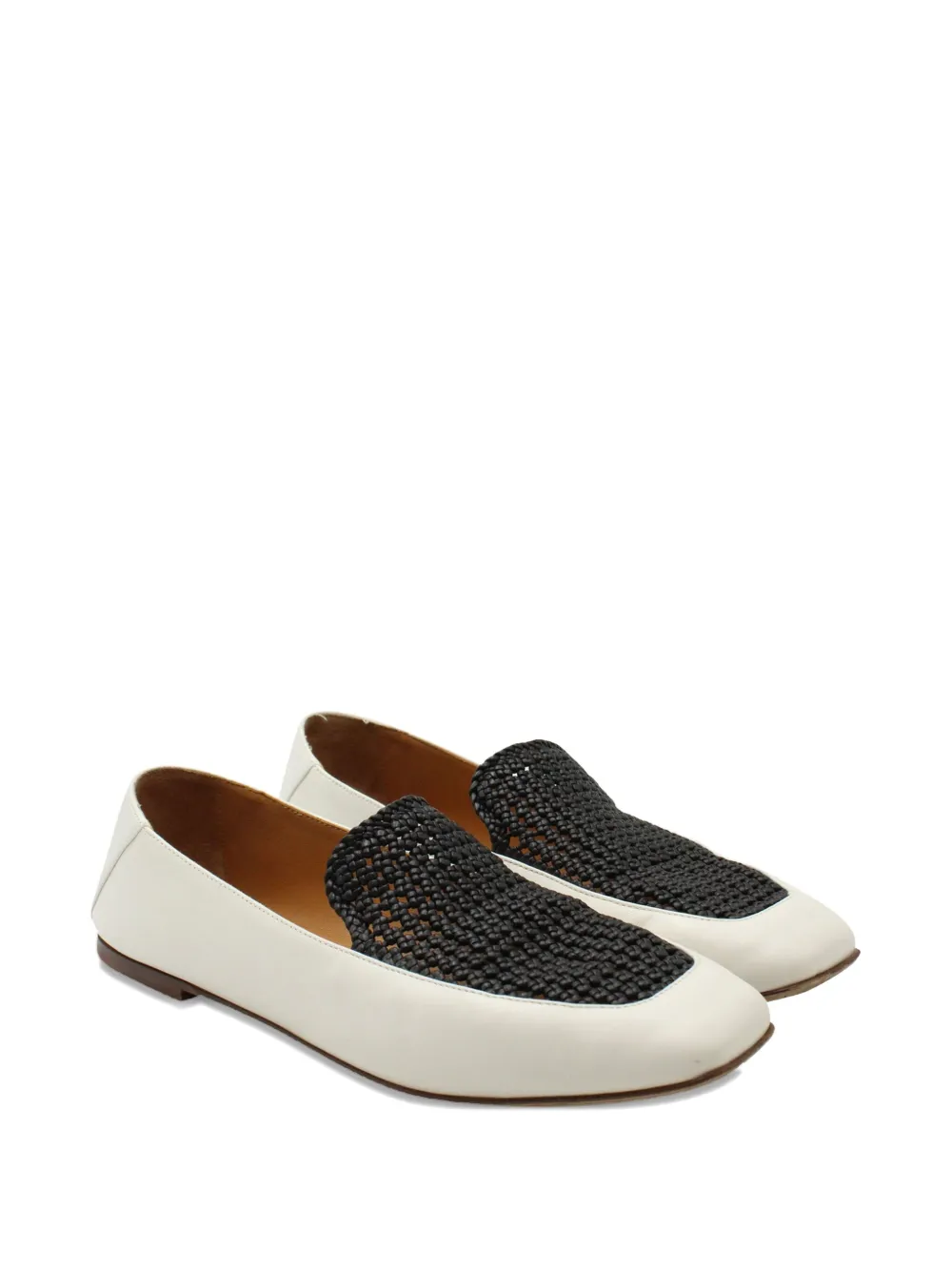 Chloé Vintage woven-panel loafers - Zwart