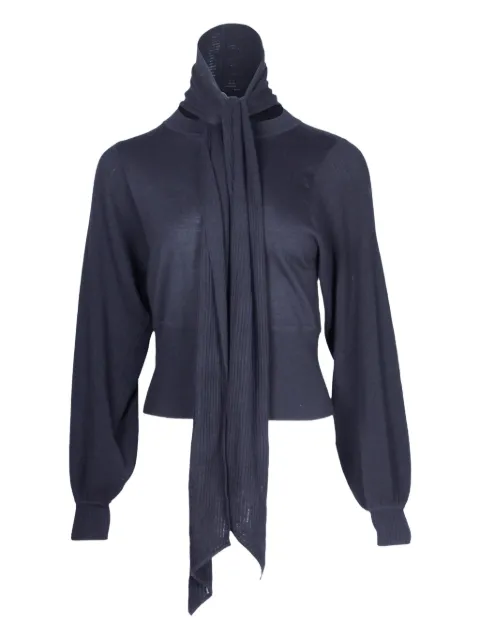 Chloé Vintage tie-neck long-sleeve knitted top