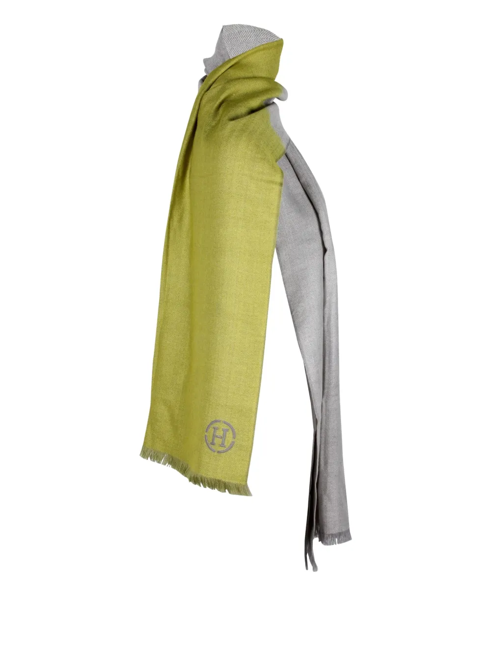 Pre-owned Hermes Himalaya Cashmere Scarf In Green