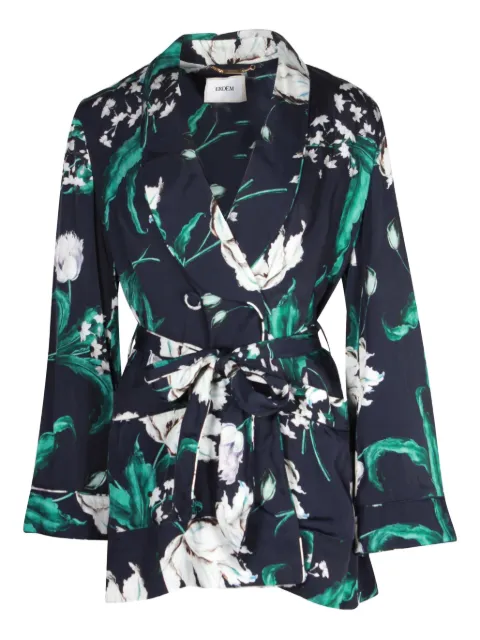 ERDEM floral-print belted jacket