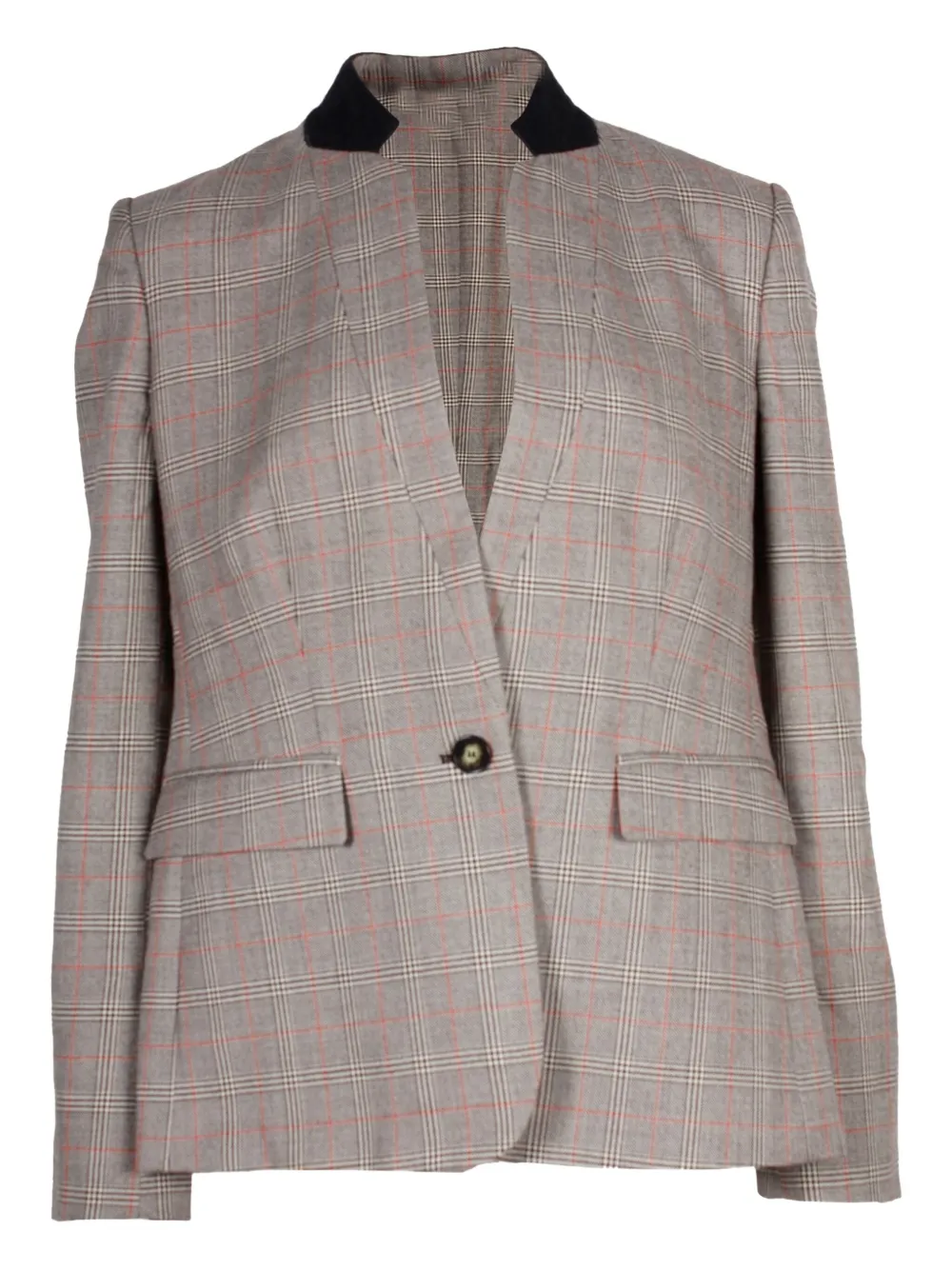 Stella McCartney Pre-Owned checked stand-collar blazer | Brown | Image 1