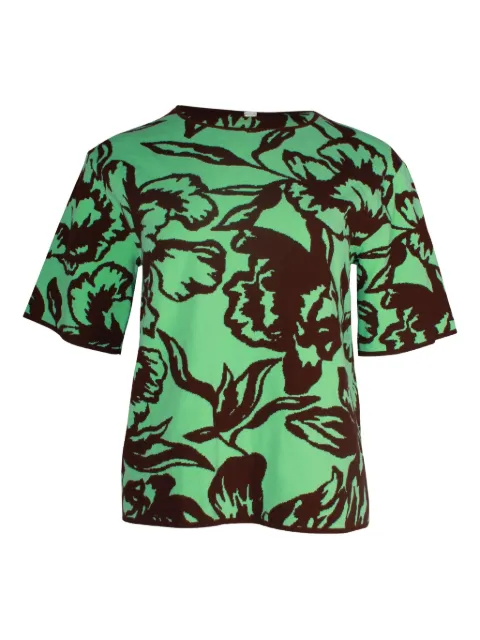 Dries Van Noten Pre-Owned floral jacquard-knit top