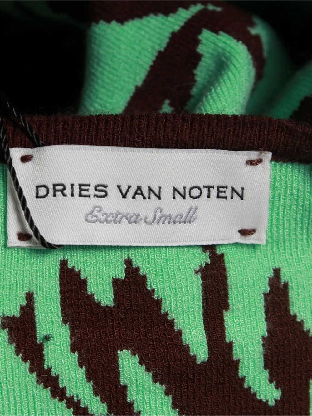 Pre-owned Dries Van Noten Floral Jacquard-knit Top In Green