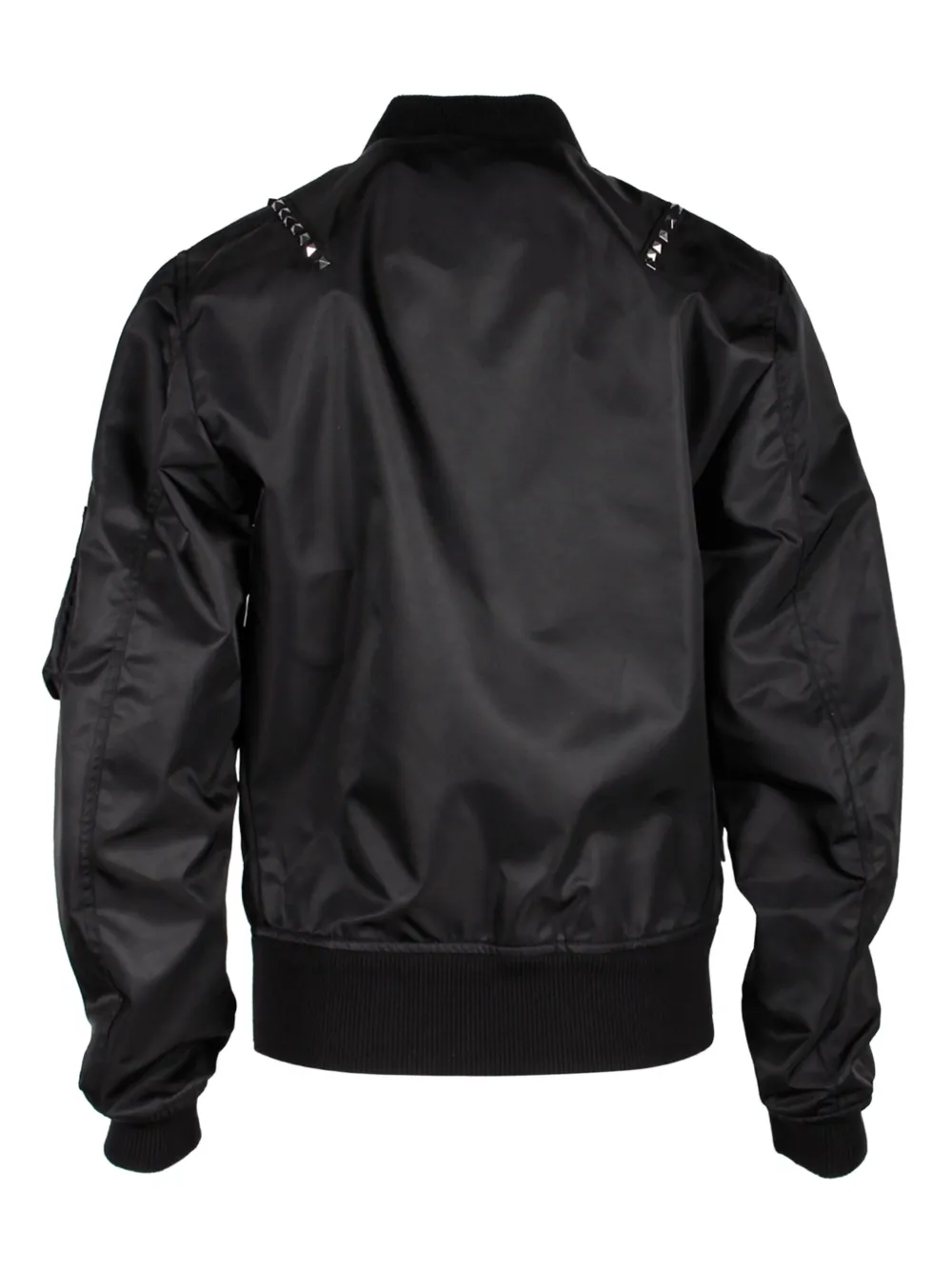 Pre-owned Valentino Rockstud-embellished Bomber Jacket In Black