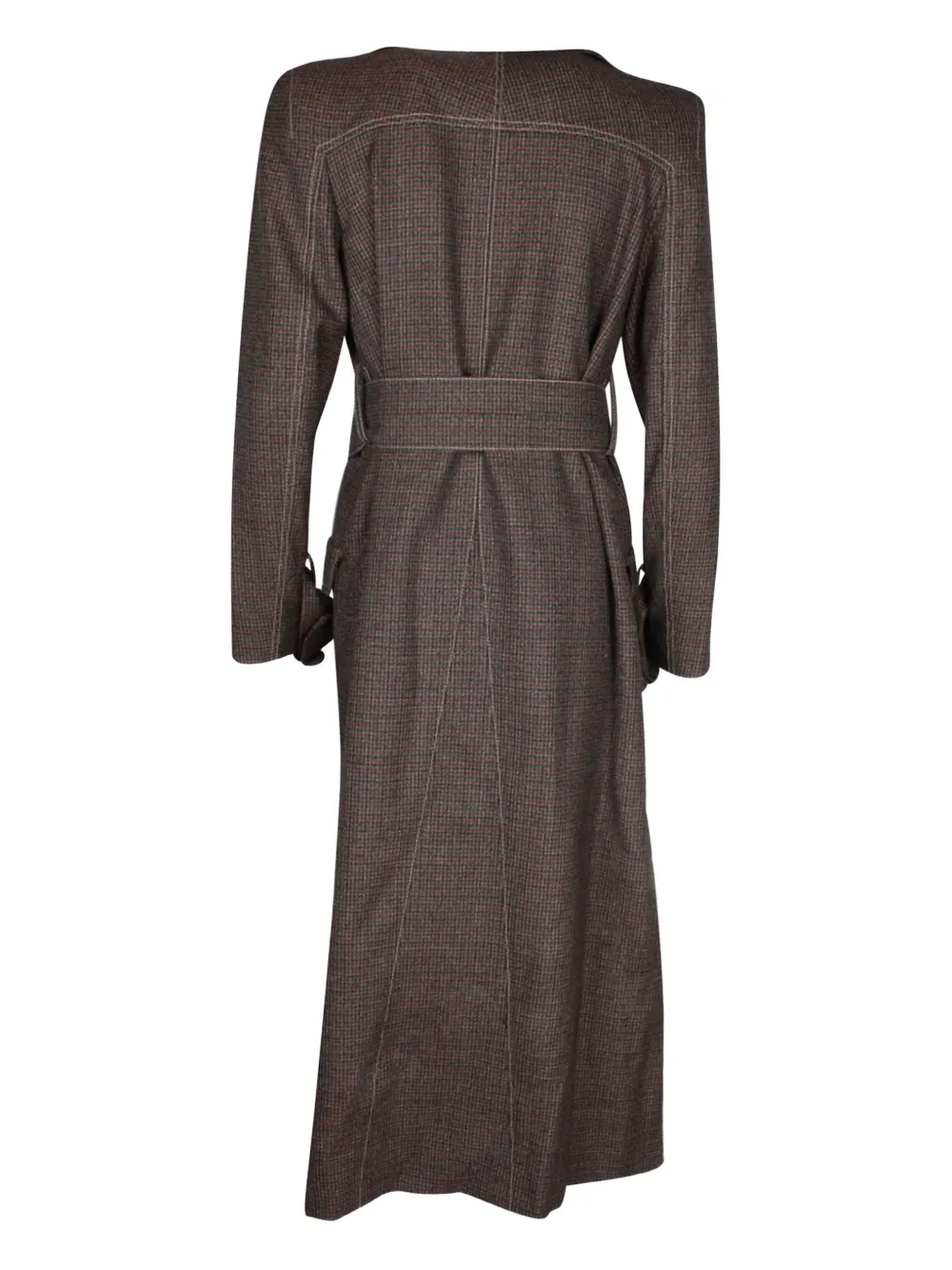 Fendi Pre-Owned gingham trench coat - Bruin