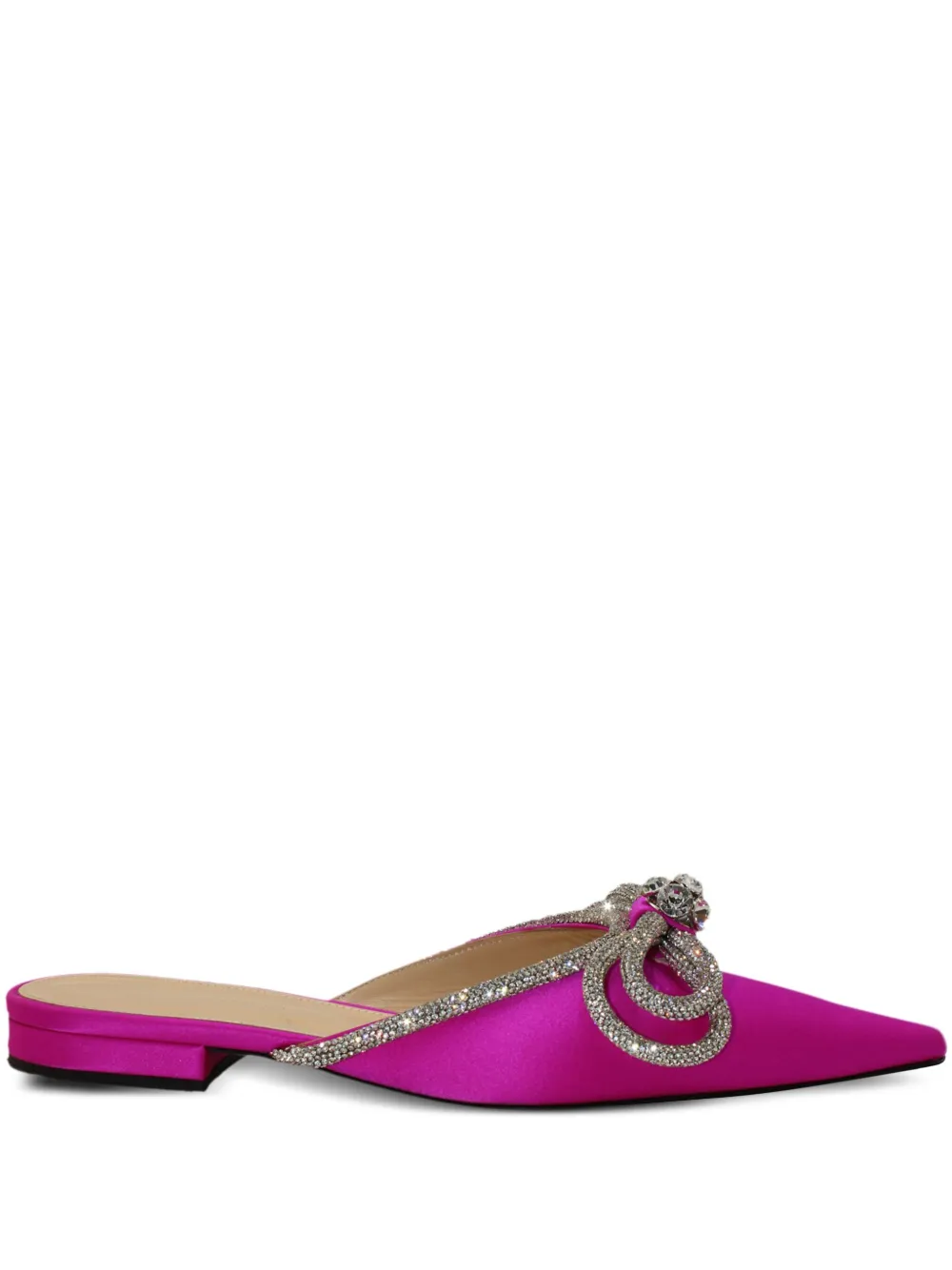 MACH & MACH crystal-embellished bow slippers | Pink | Image 1