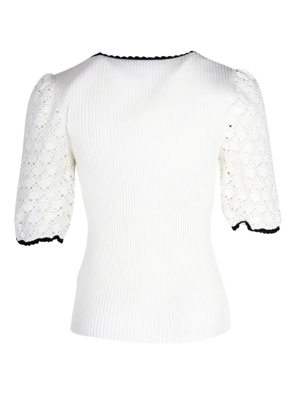 Maje crochet-sleeve ribbed top | Image 2