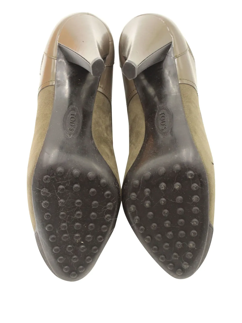 Pre-owned Tod's Vintage Suede Lace-up Boots In Green