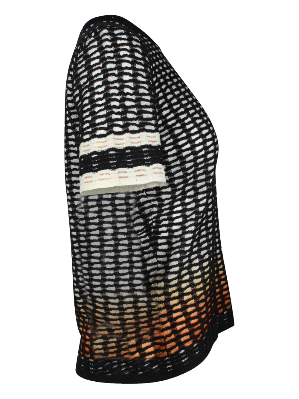 Pre-owned Missoni Gradient-pattern Short-sleeve Top In Black
