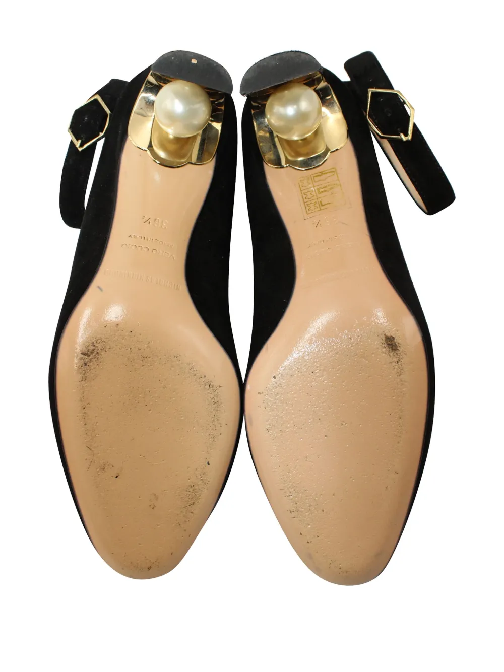 Pre-owned Nicholas Kirkwood Lola Pearl-embellished Ankle-strap Pumps In Black