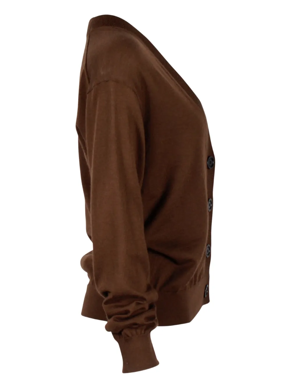 Pre-owned Burberry Merino Wool Cardigan In Brown