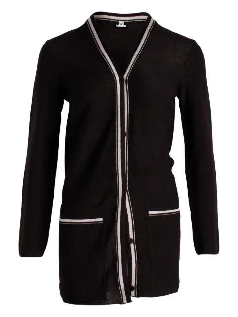 Hermès Pre-Owned contrasting-trim wool cardigan