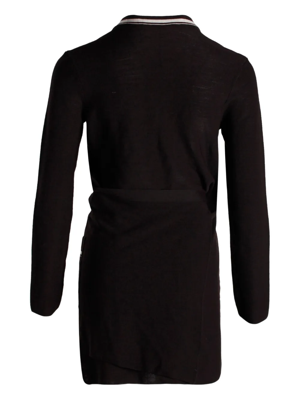 Pre-owned Hermes Contrasting-trim Wool Cardigan In Brown