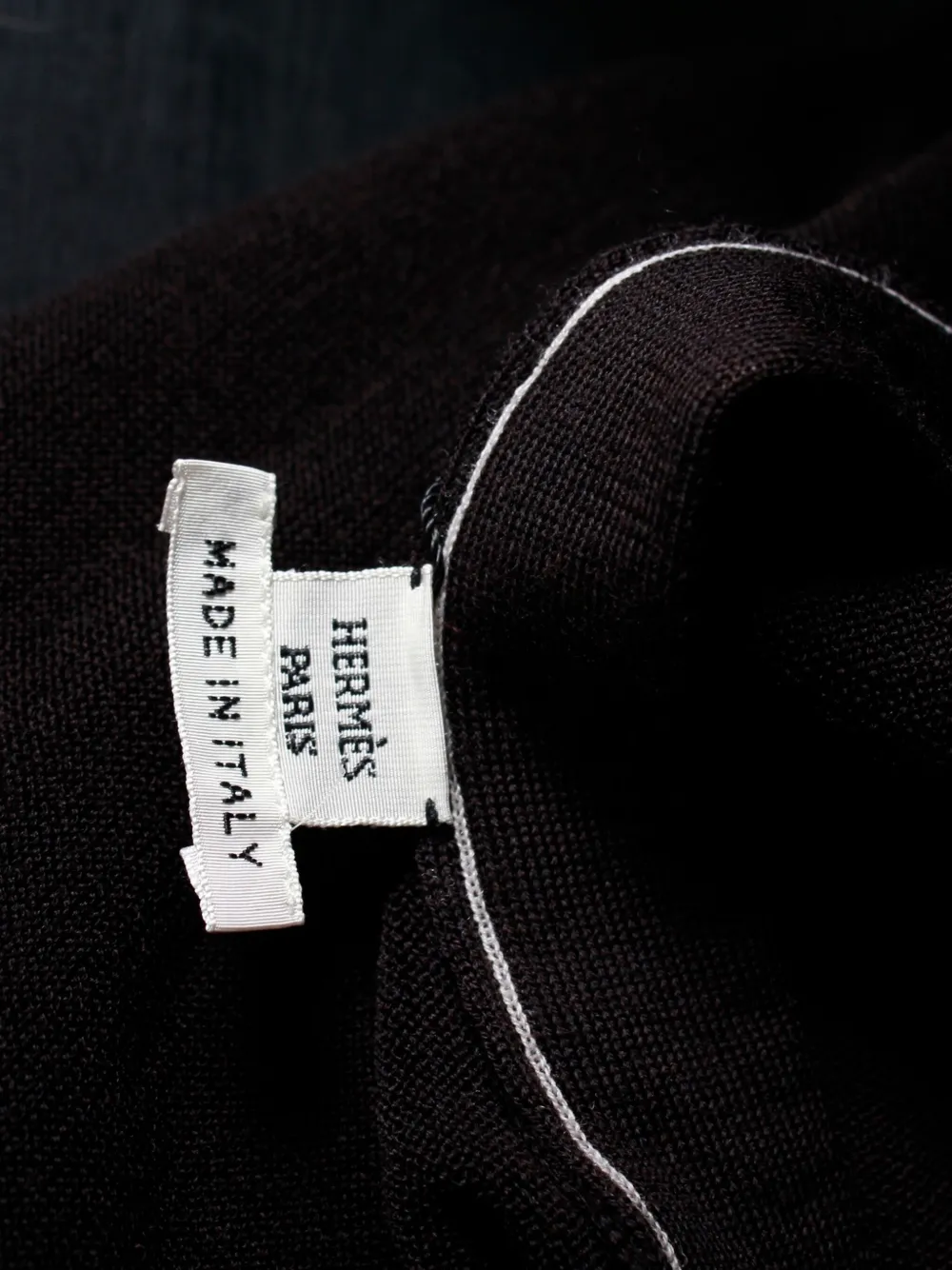 Pre-owned Hermes Contrasting-trim Wool Cardigan In Brown