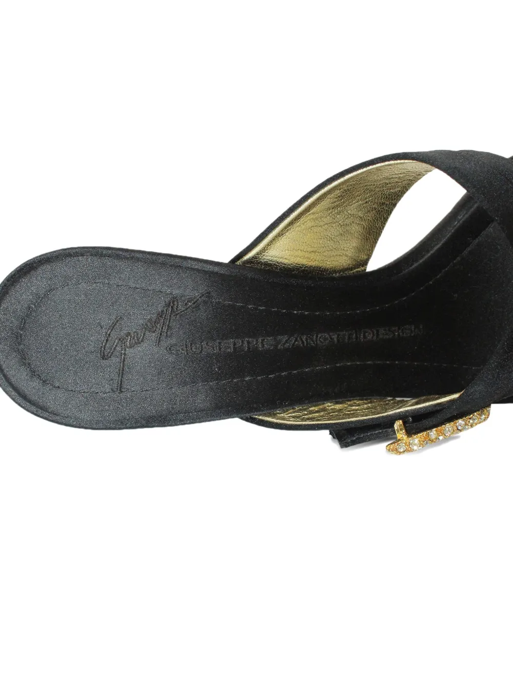 Pre-owned Giuseppe Zanotti Vintage Crystal-embellished Heeled Sandals In Black