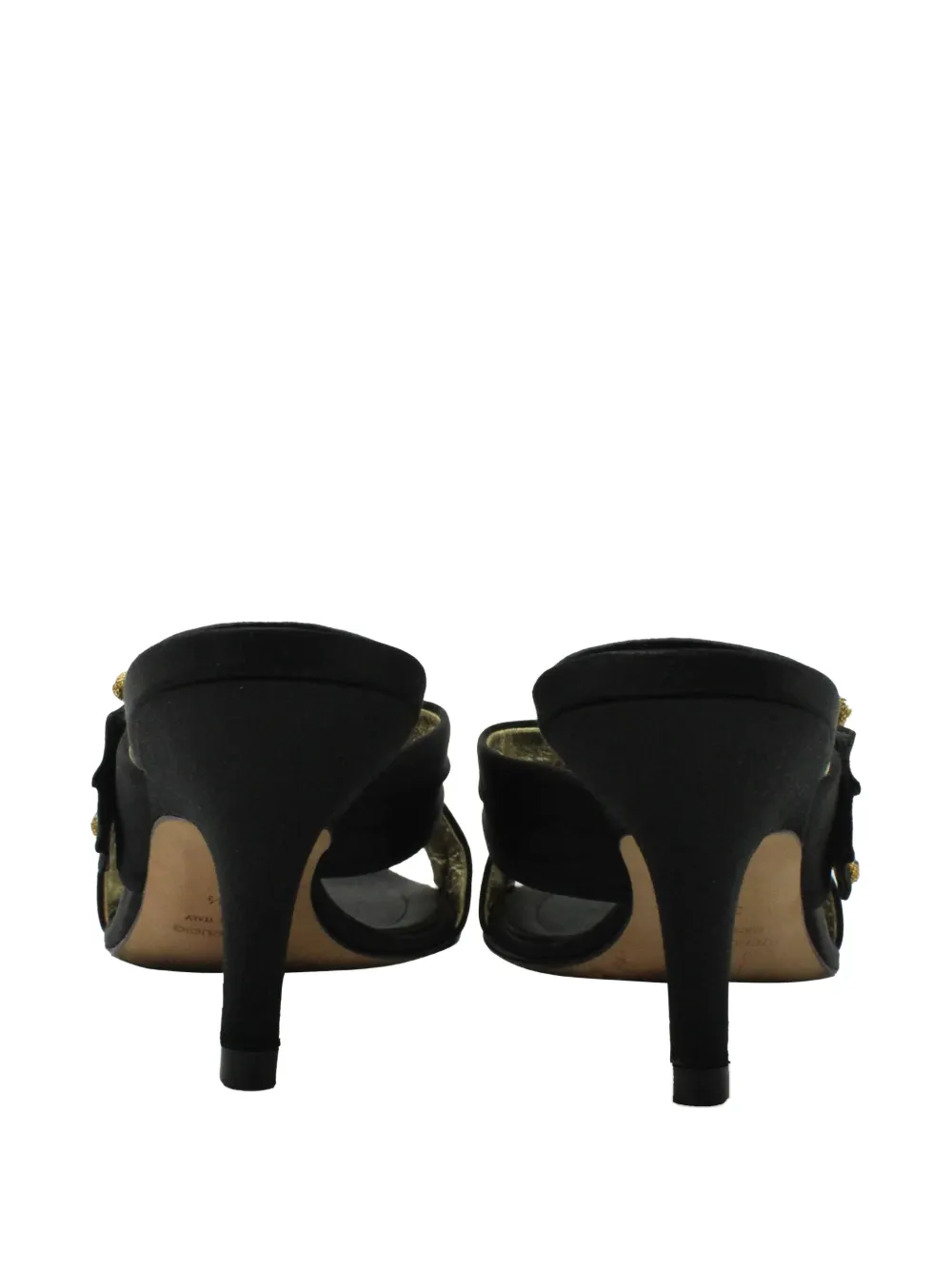 Pre-owned Giuseppe Zanotti Vintage Crystal-embellished Heeled Sandals In Black
