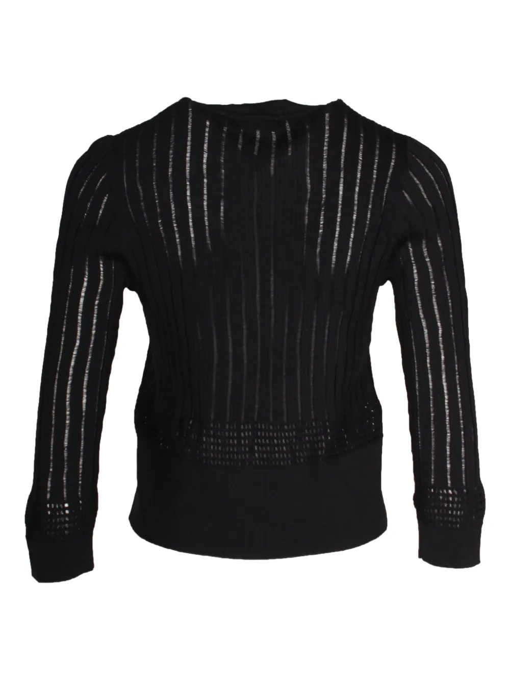 Pre-owned Sandro Ribbed Cardigan In Black