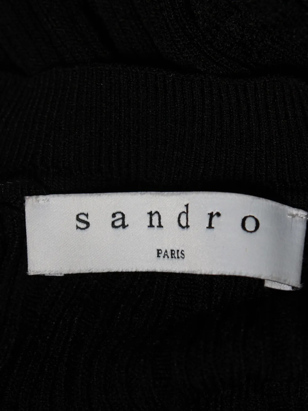 Pre-owned Sandro Ribbed Cardigan In Black
