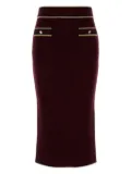 Alessandra Rich ribbed-knit midi skirt - Red