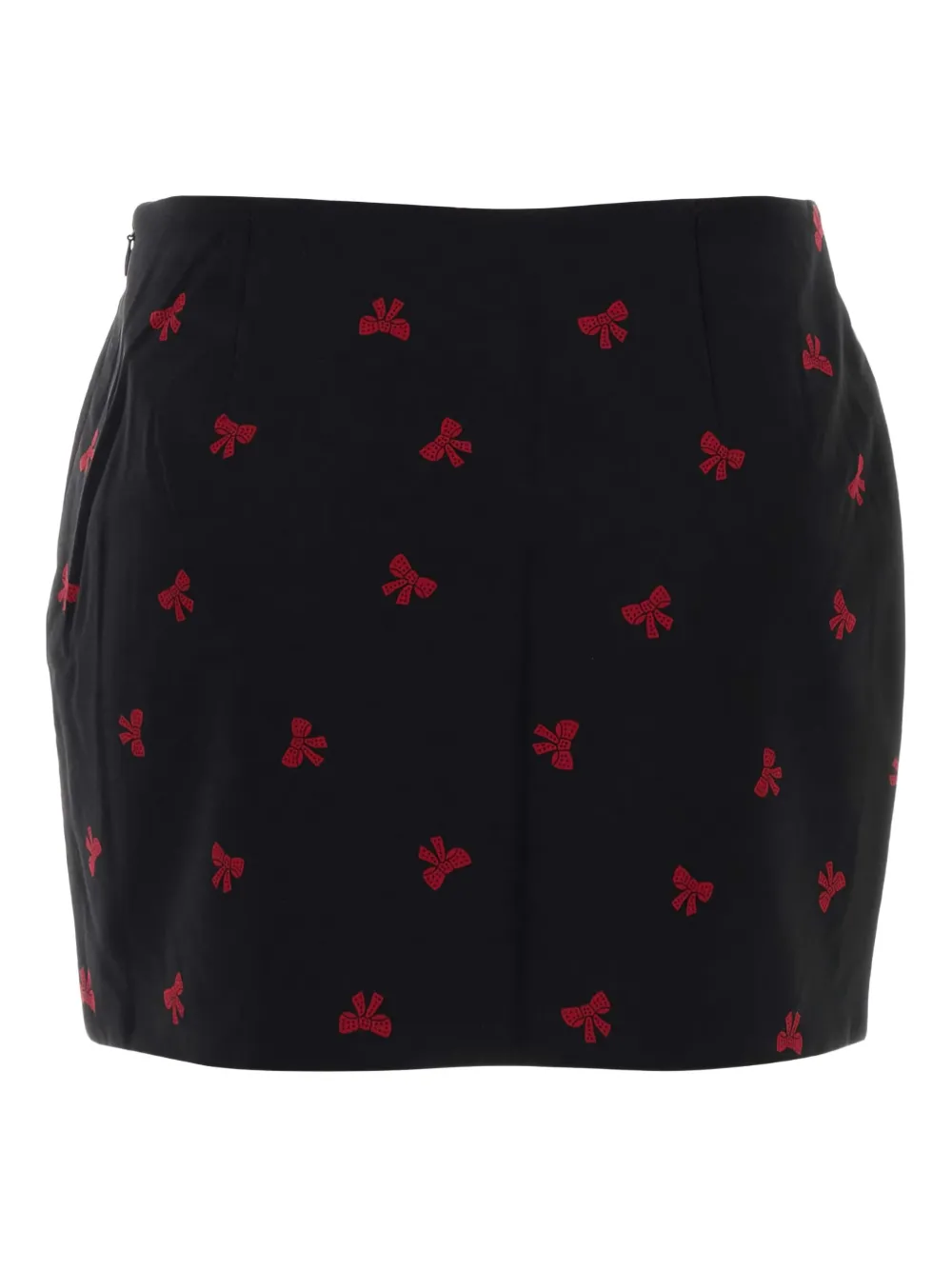 Alessandra Rich Rok met strikprint en knopen - Zwart