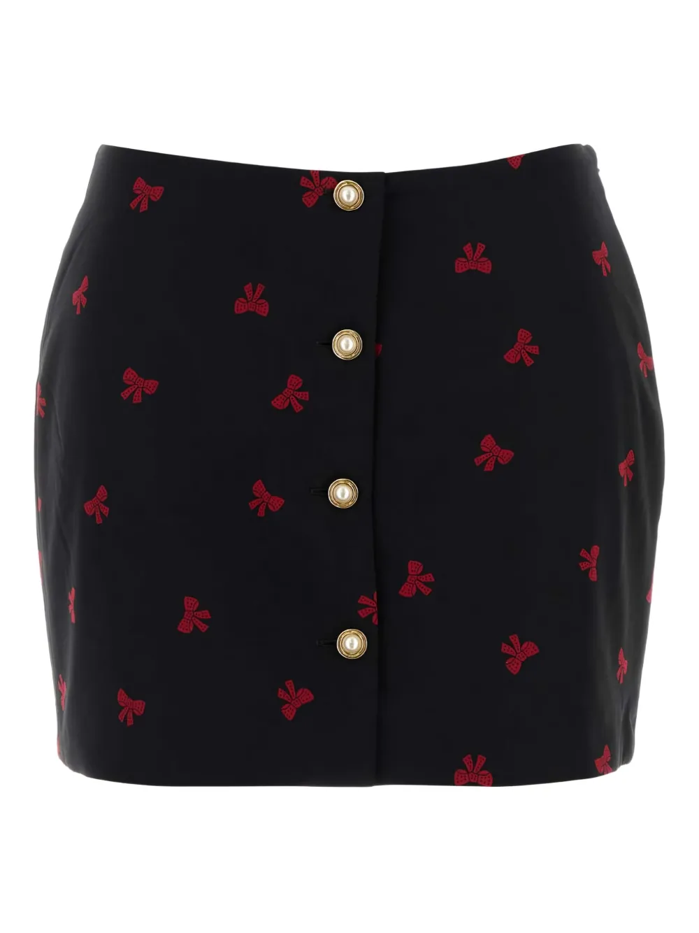 Alessandra Rich Printed Silk Mini Skirt In Multi