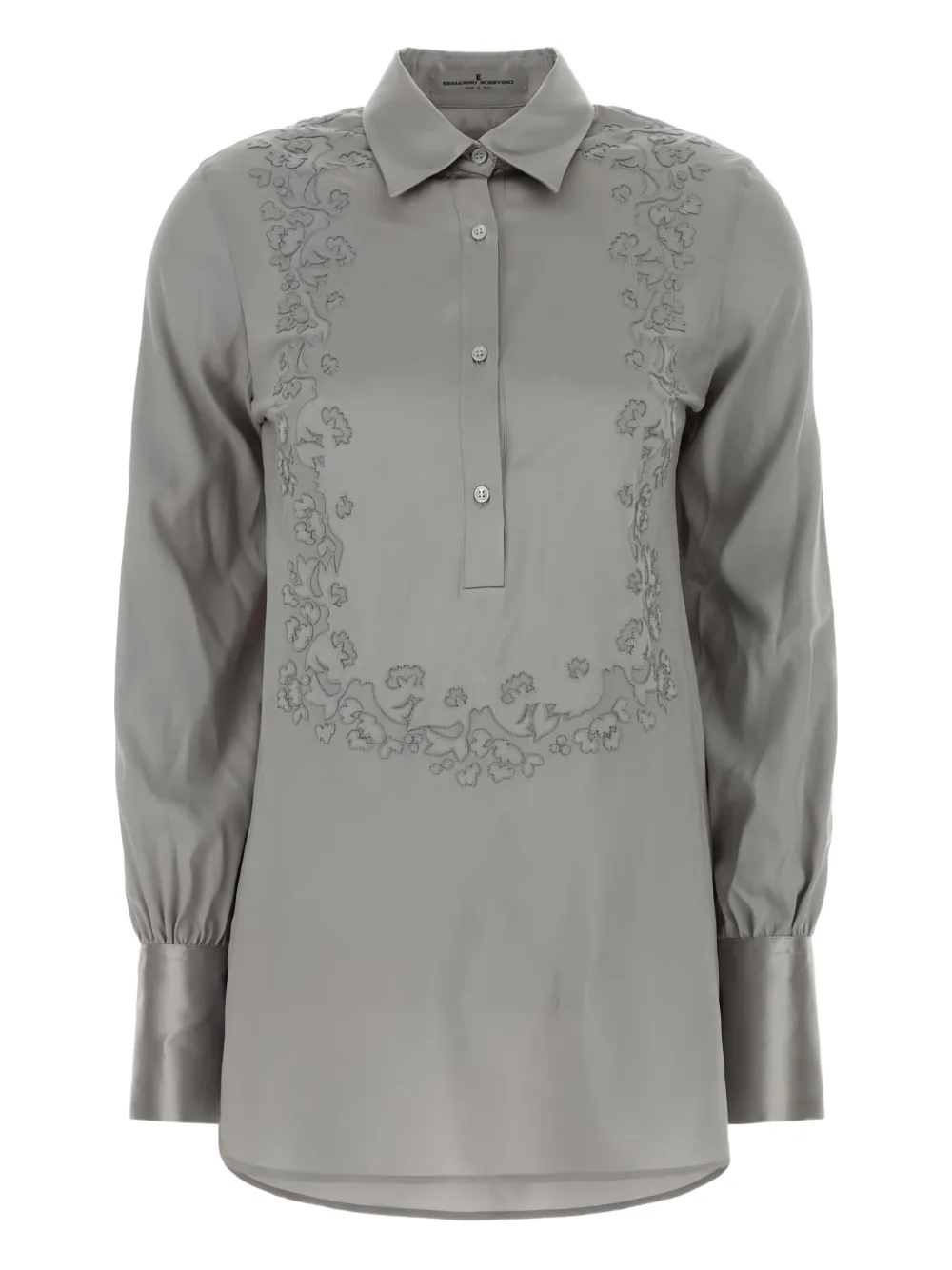 Ermanno Scervino embroidered satin shirt | Grey | Image 1