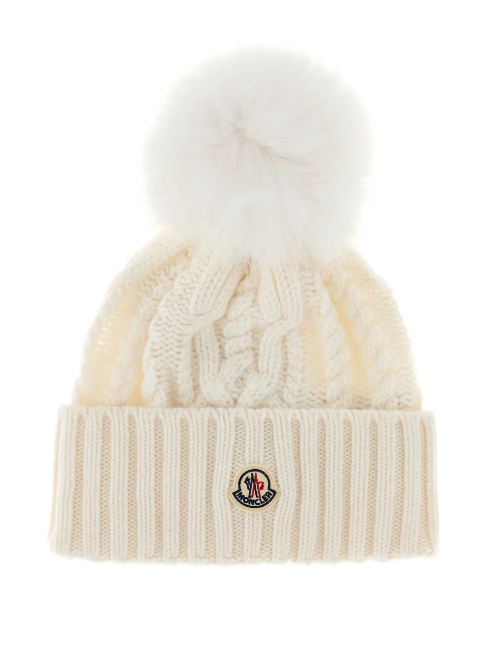 Moncler cable-knit pom-pom beanie | Neutrals | Image 1