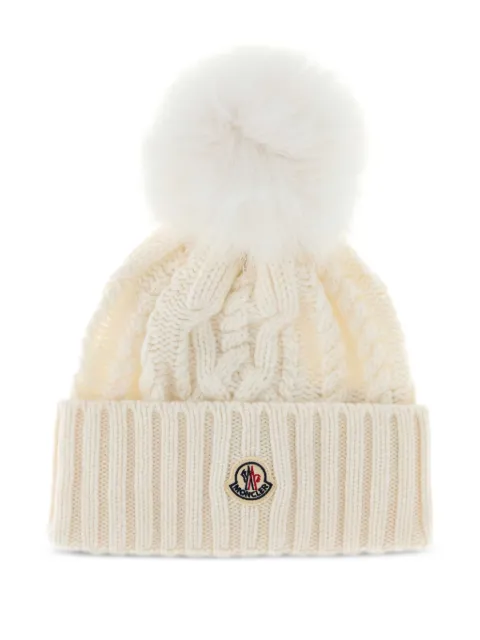Moncler cable-knit pom-pom beanie