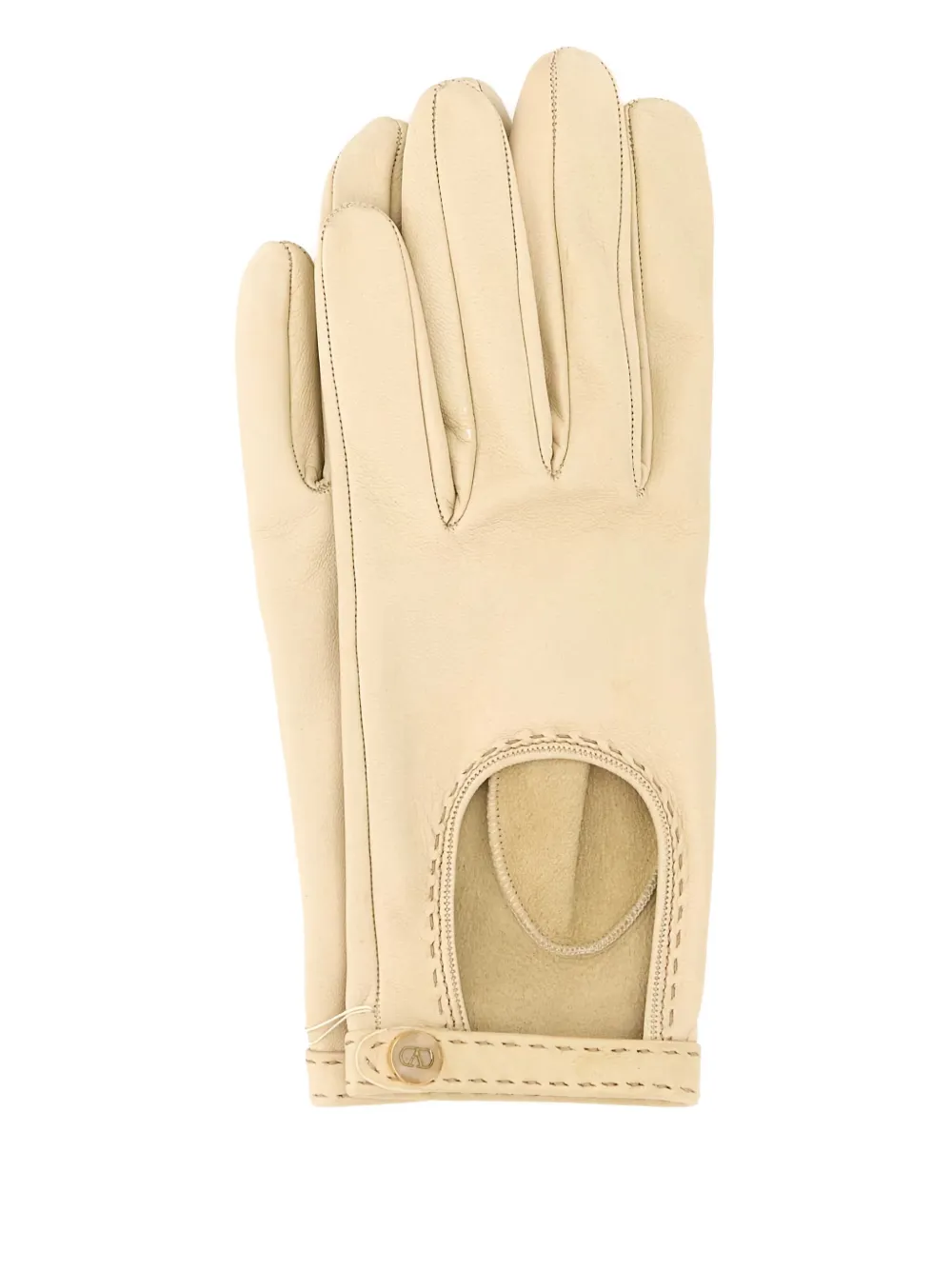 Valentino Garavani cut out-detail leather gloves | Neutrals | Image 1