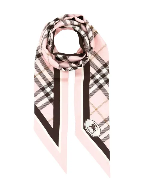 Burberry checked-border scarf