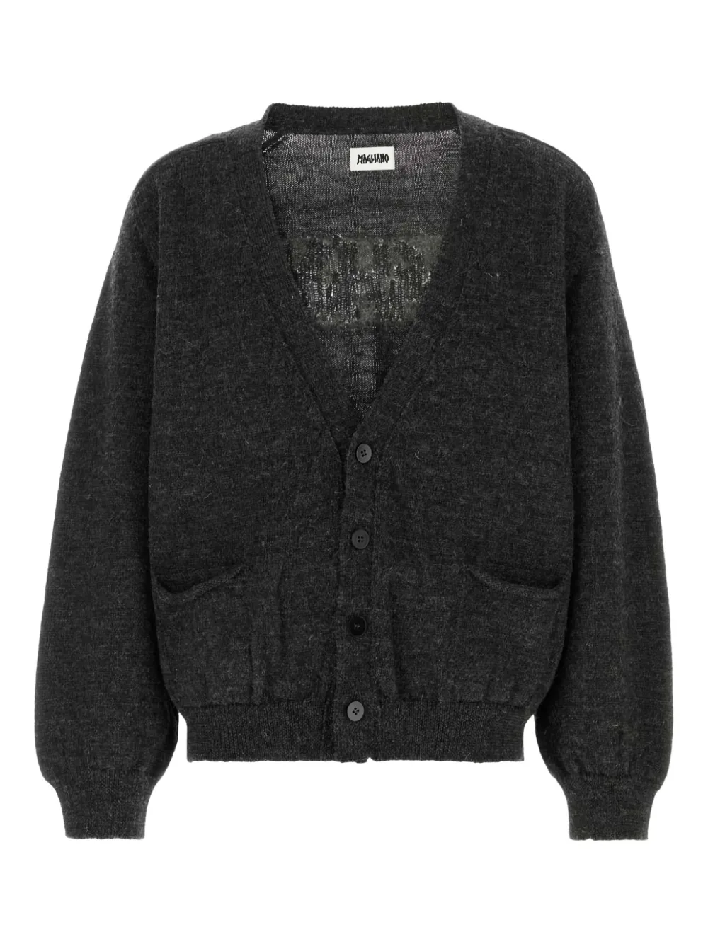Magliano Logo-embellishment Wool Cardigan In Gray