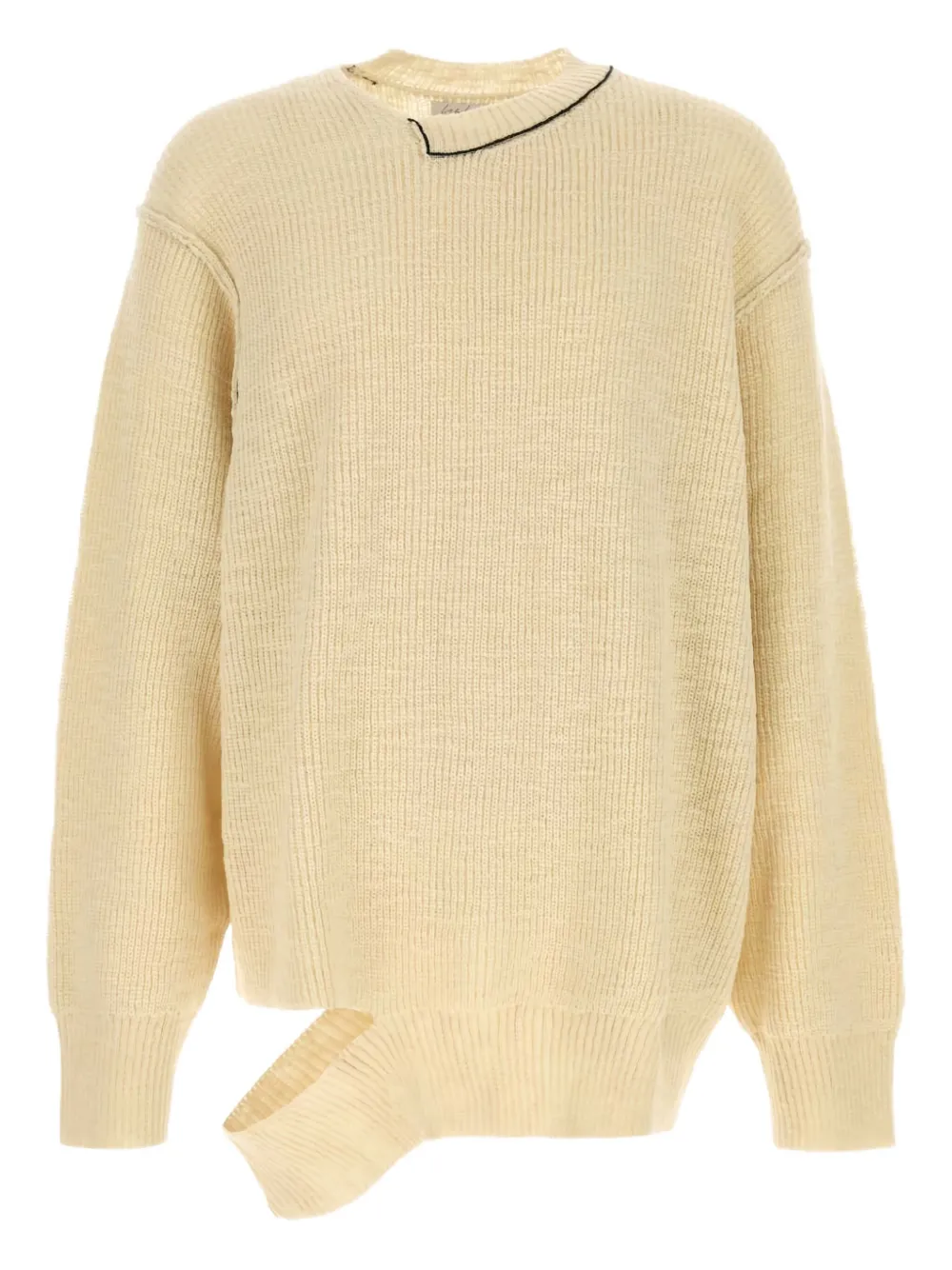 Yohji Yamamoto asymmetrical-design wool sweater | Neutrals | Image 1